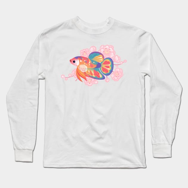 Koi Betta Long Sleeve T-Shirt by pikaole